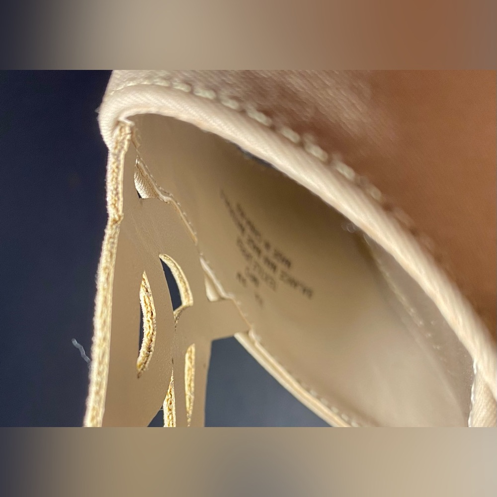 Impo Women's Rhinestone Cutout Wedge Sandals Beige Cream Strappy Size 9M - Picture 4 of 6